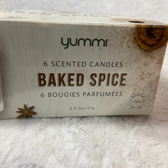 yummi Scented Votive Candles Jars - Baked Spice - 6 per Pack Plant Based - Picture 3 of 7